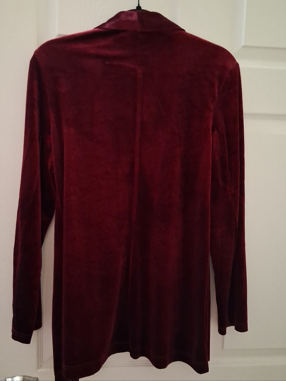 Burgandy Elegant Women's Velvet Jacket - Picture 5 of 7